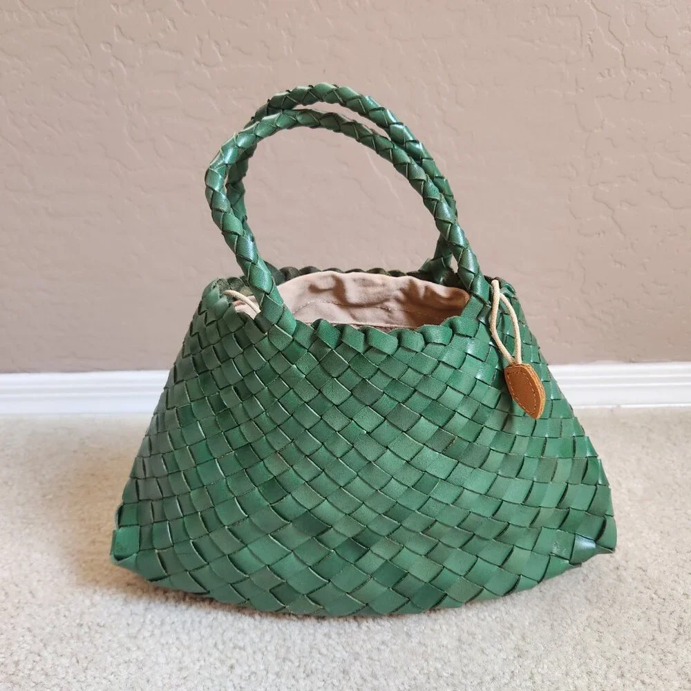 NWOT Woven Leather Bag Like Santa Croce - Picture 11 of 11